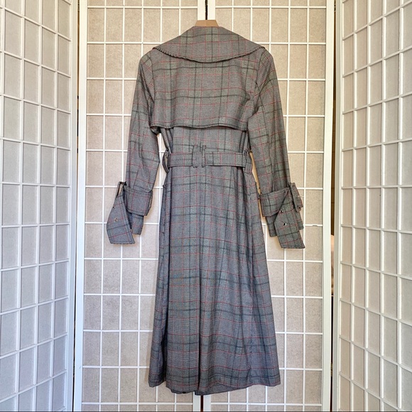 Walter Baker plaid print trench coat - Picture 4 of 6